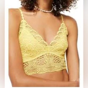 Free People Sunrise to Sunset Bra Bralette Intimately FP Yellow Sunny Day Lace